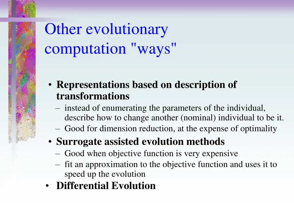 other evolutionary computation ways