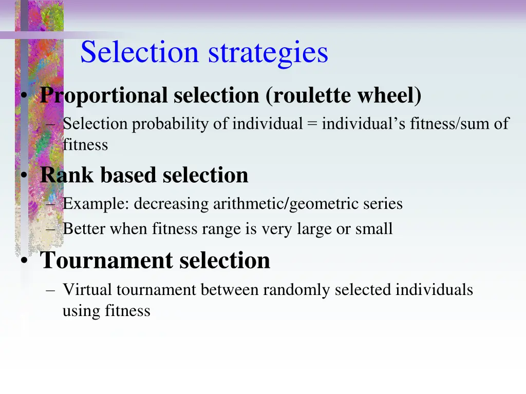 selection strategies