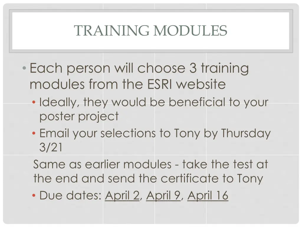 training modules