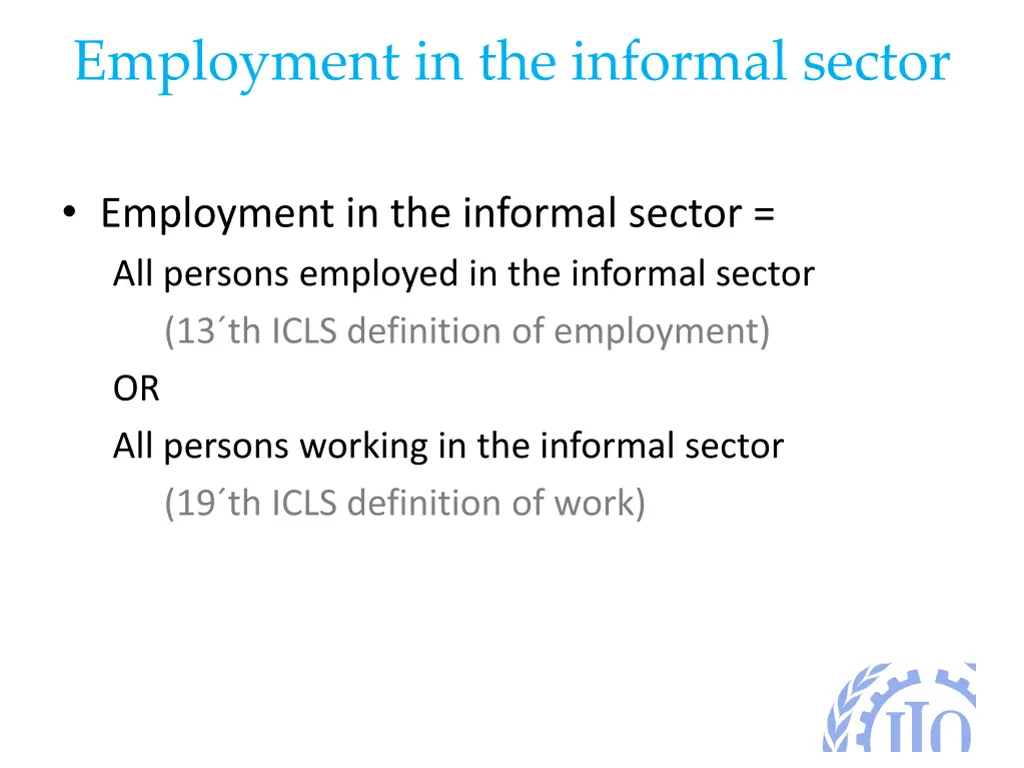 employment in the informal sector