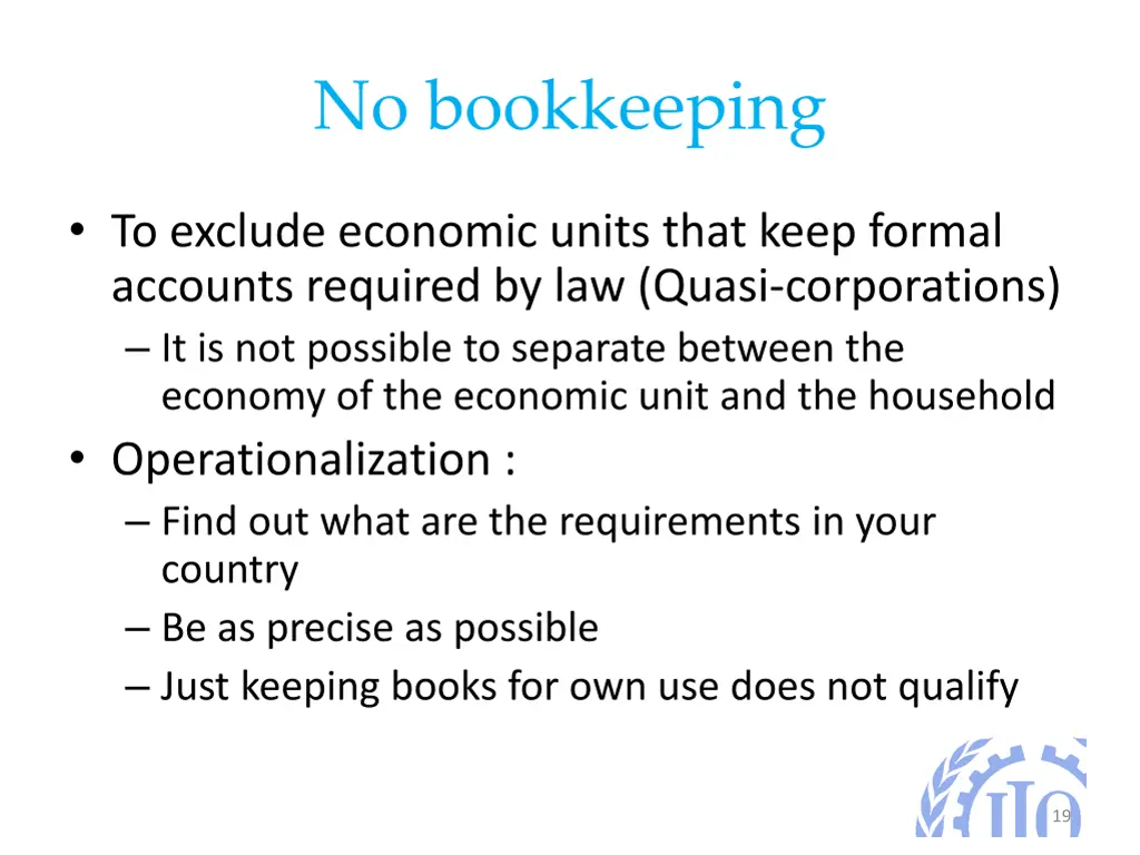 no bookkeeping