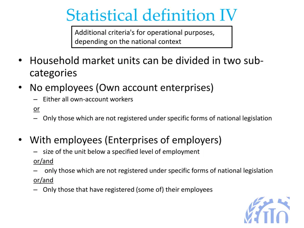 statistical definition iv additional criteria