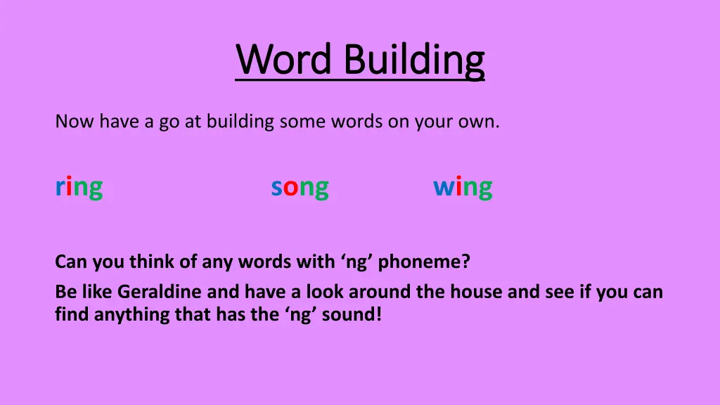 word building word building