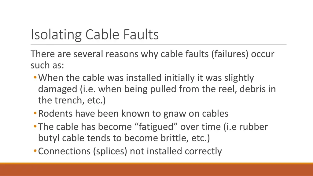 isolating cable faults