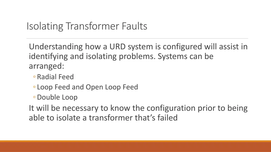 isolating transformer faults