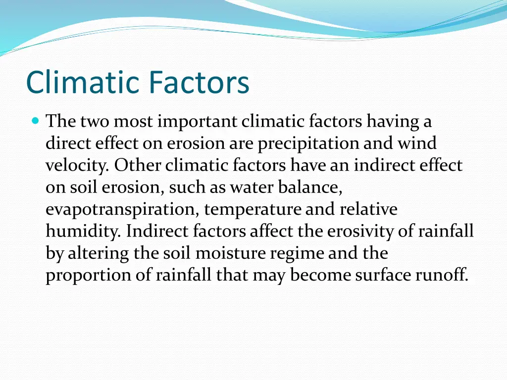 climatic factors