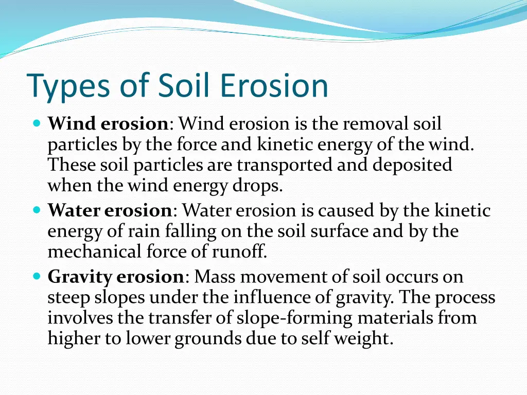 types of soil erosion wind erosion wind erosion