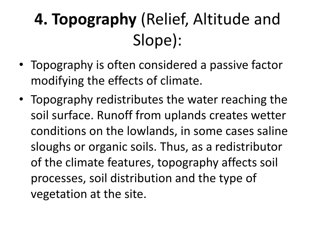 4 topography relief altitude and slope