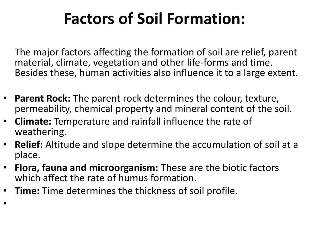 factors of soil formation 1