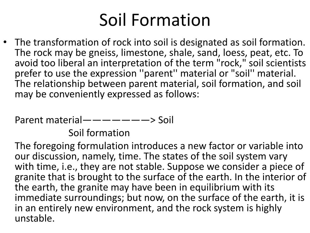 soil formation