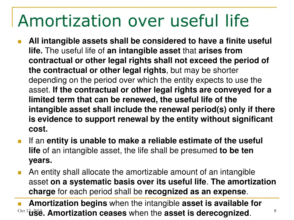 amortization over useful life