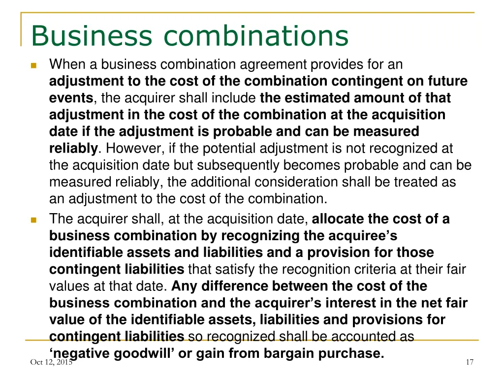 business combinations when a business combination