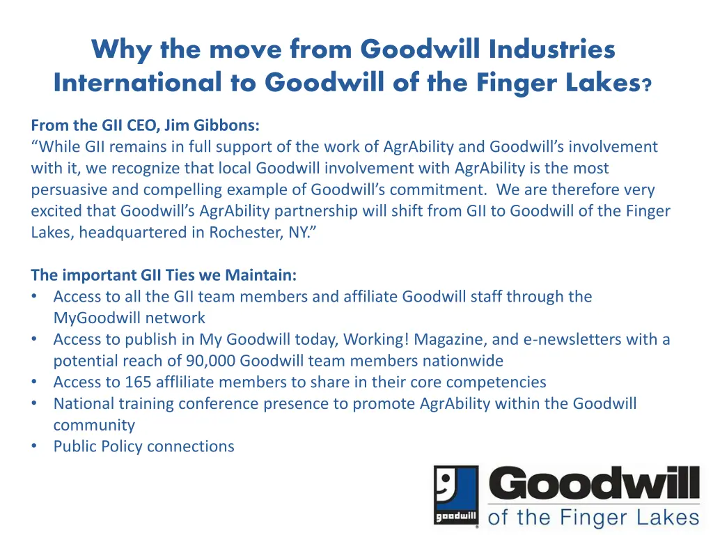 why the move from goodwill industries