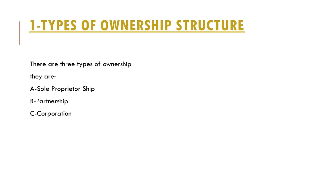 1 types of ownership structure