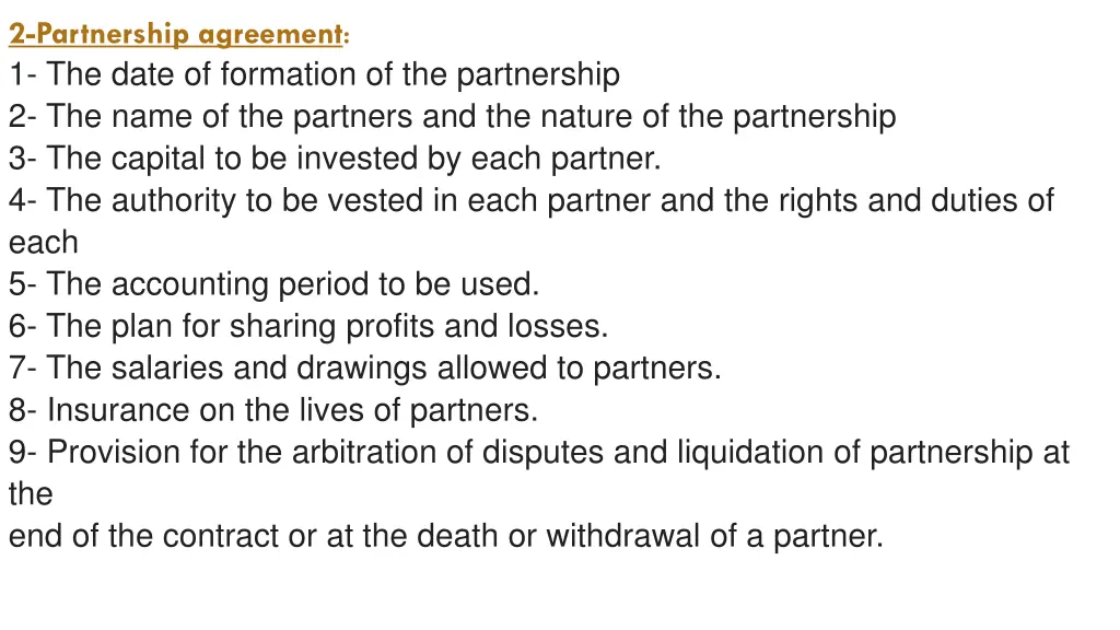 2 partnership agreement 1 the date of formation