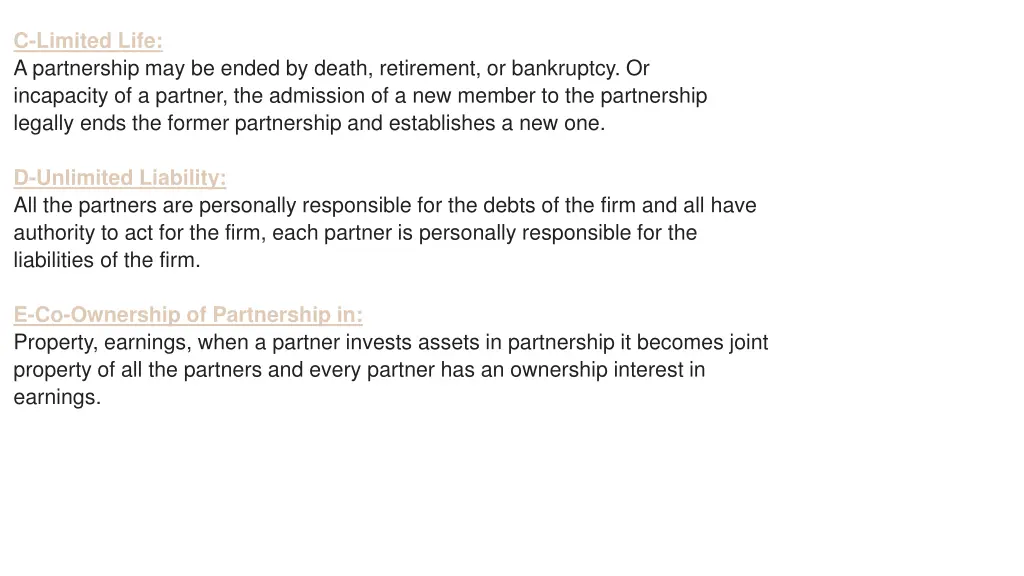 c limited life a partnership may be ended