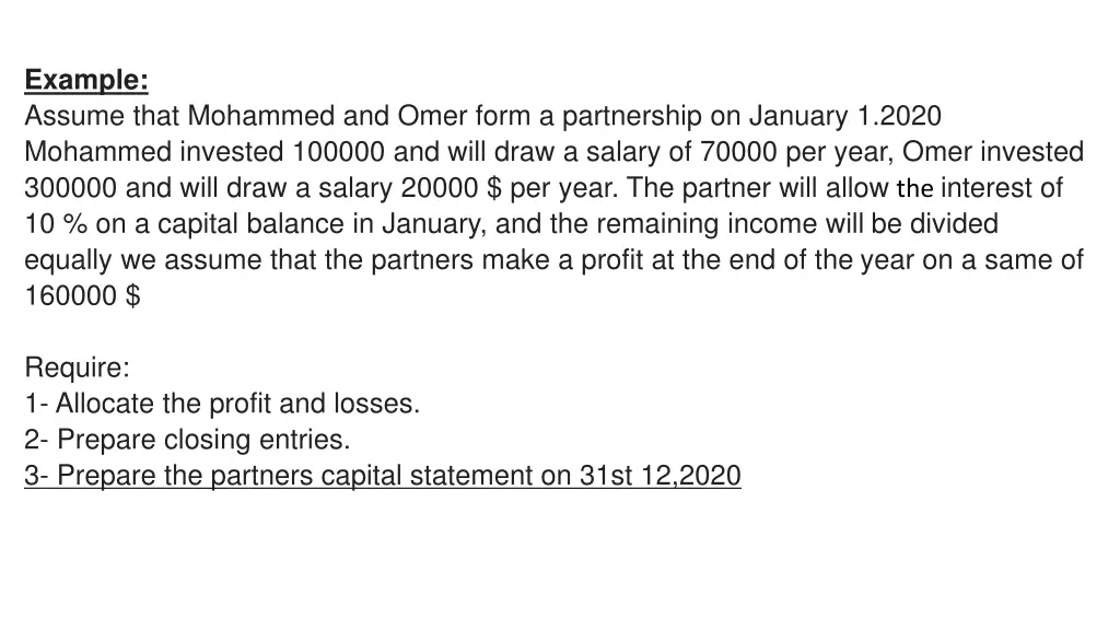 example assume that mohammed and omer form