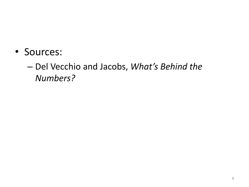 sources del vecchio and jacobs what s behind