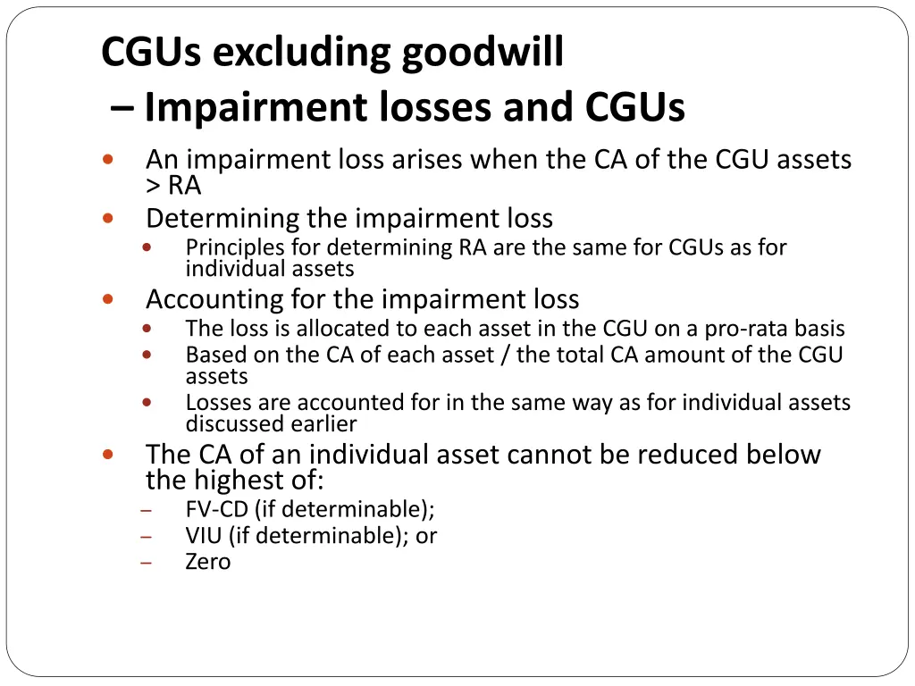 cgus excluding goodwill impairment losses