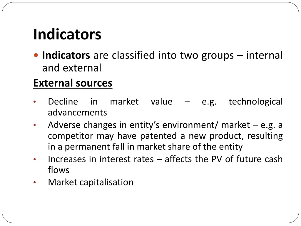 indicators