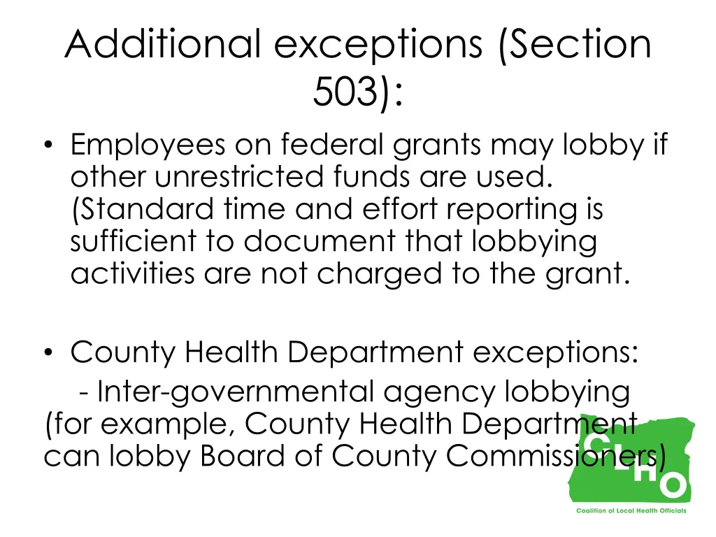 additional exceptions section 503 employees