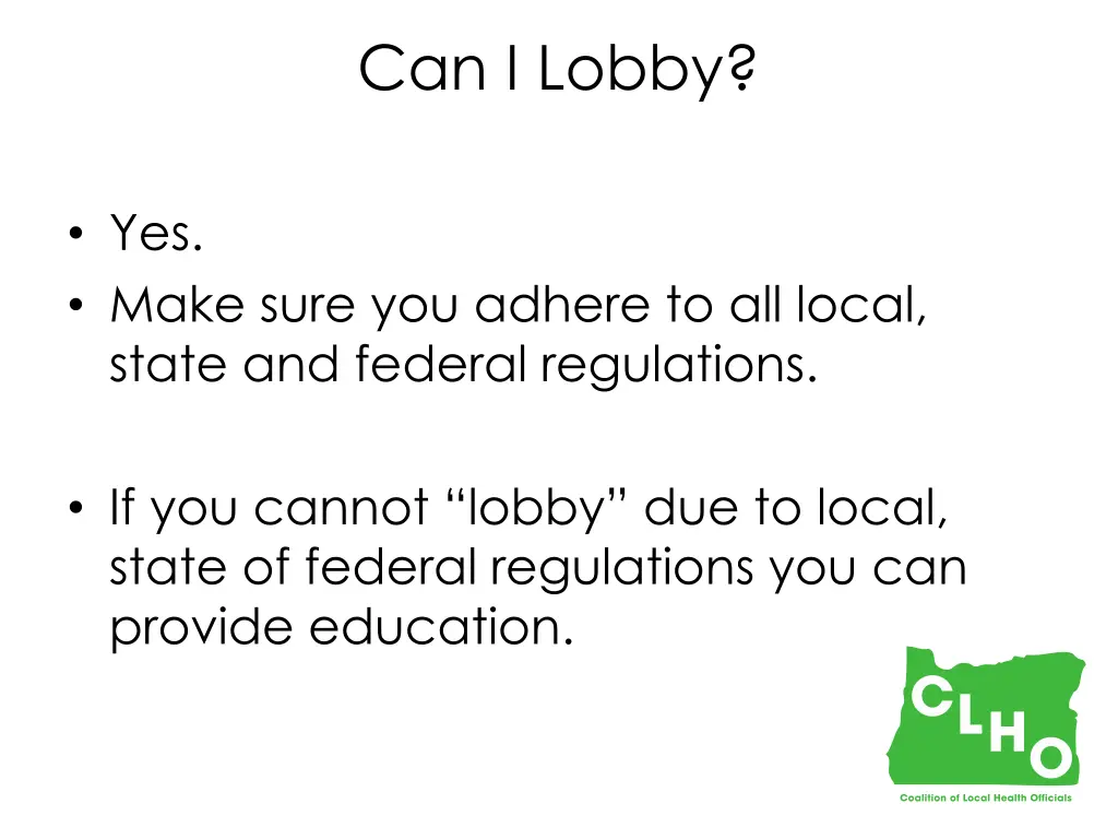 can i lobby