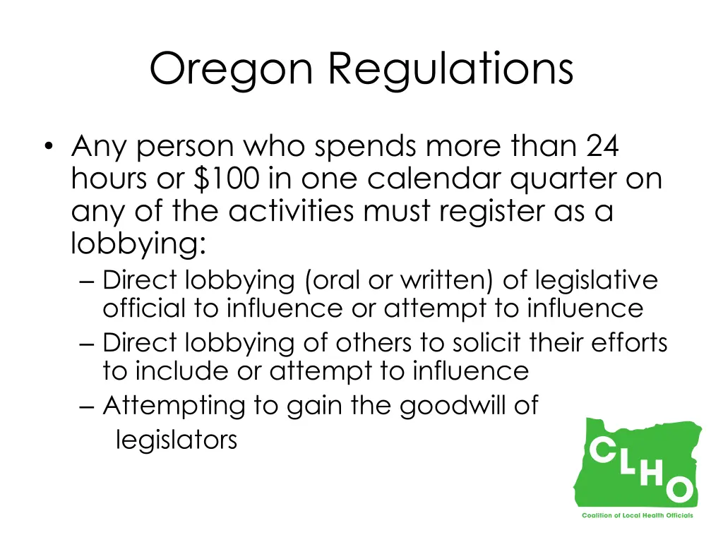 oregon regulations