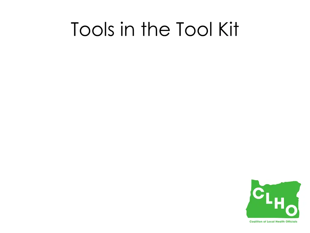 tools in the tool kit