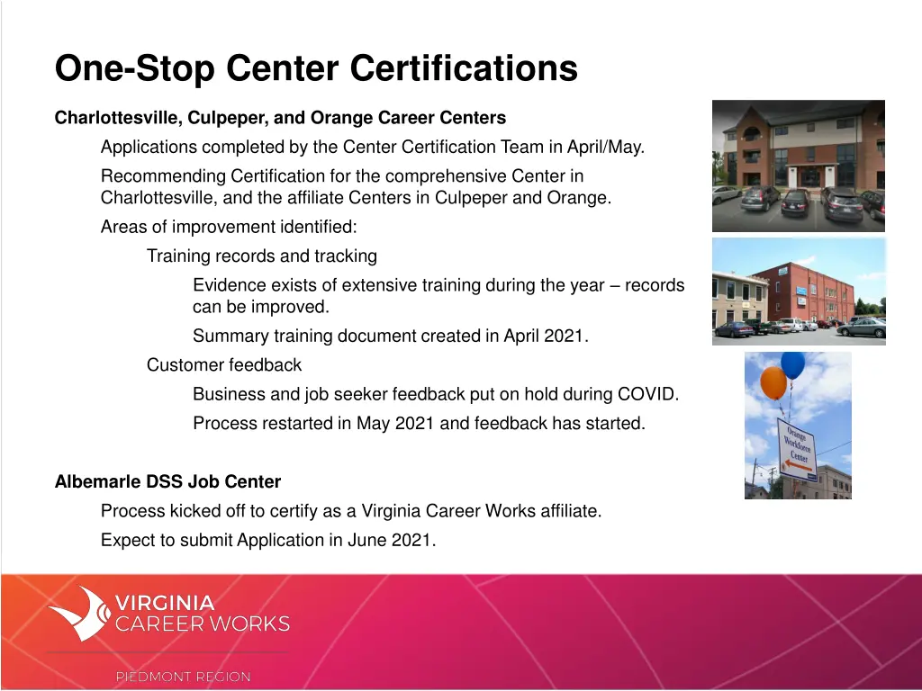 one stop center certifications