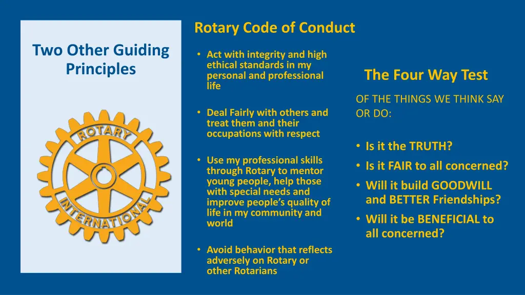 rotary code of conduct