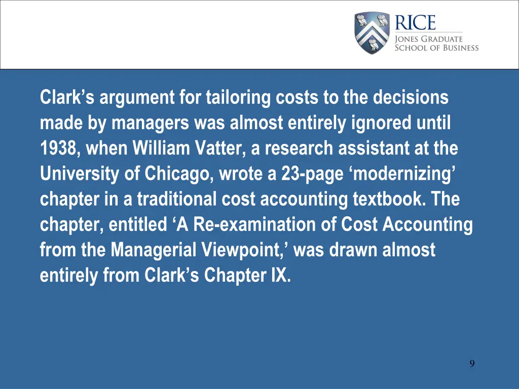 clark s argument for tailoring costs