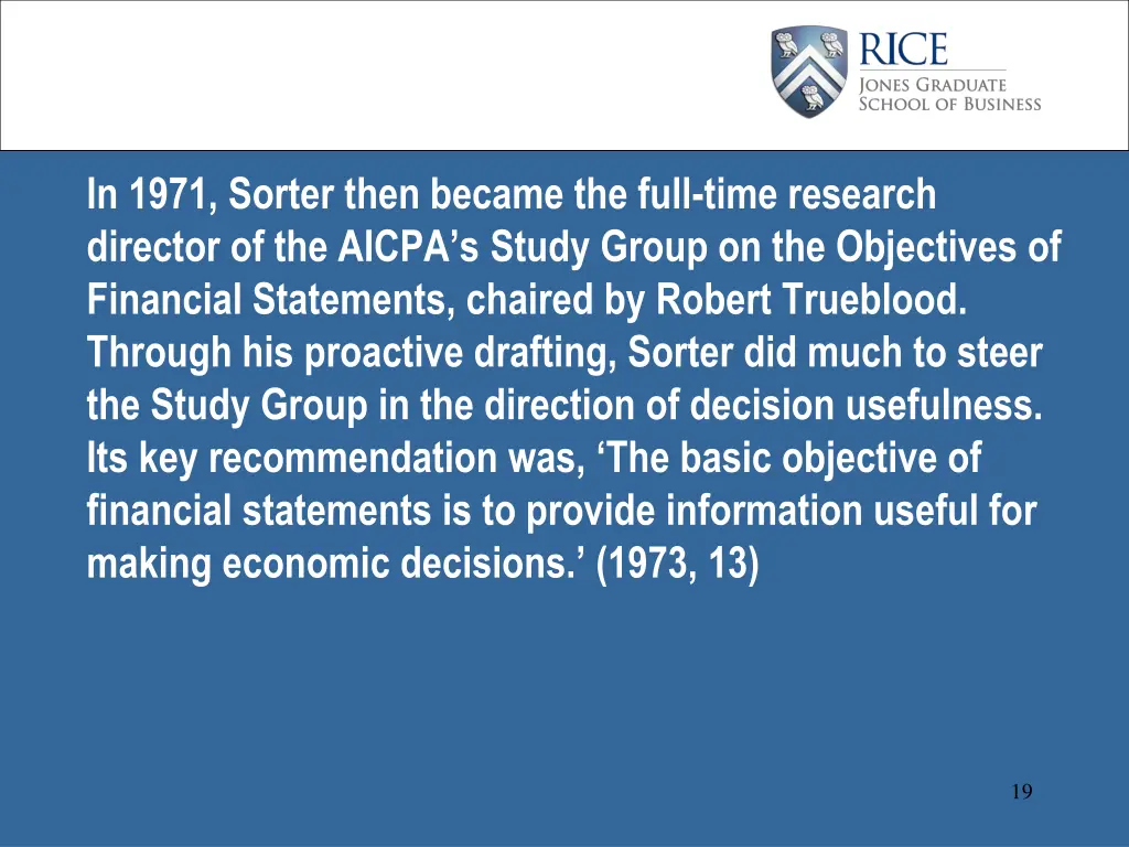 in 1971 sorter then became the full time research