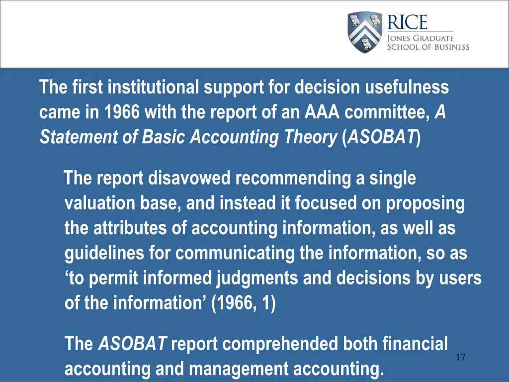 the first institutional support for decision