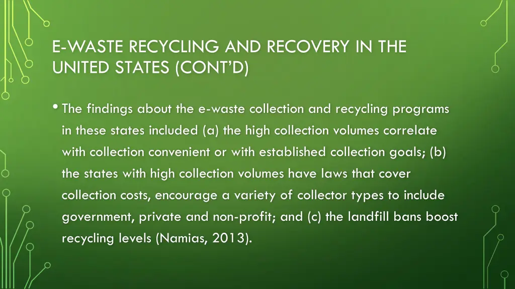 e waste recycling and recovery in the united 1