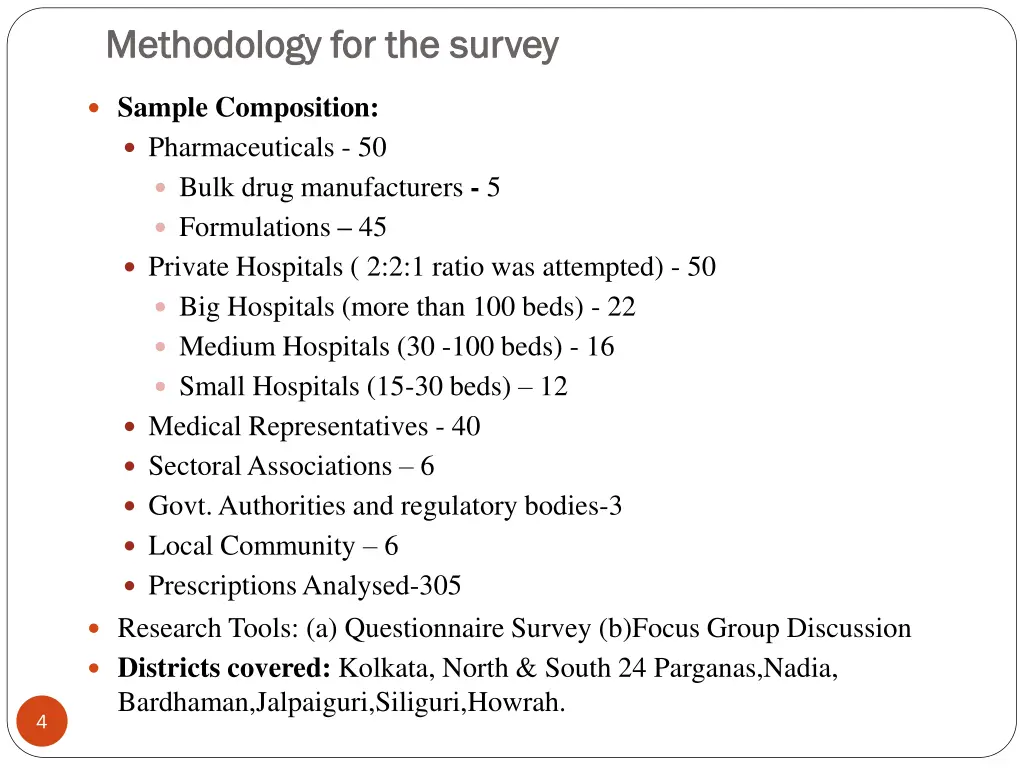 methodology for the survey methodology