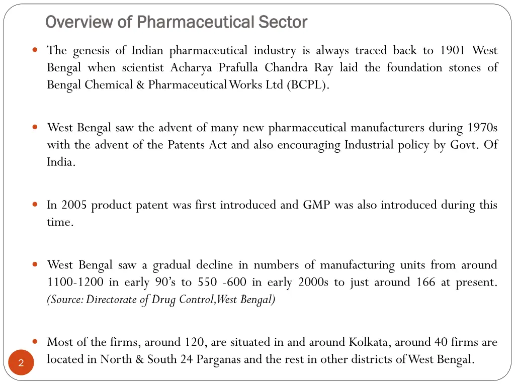 overview of pharmaceutical sector overview