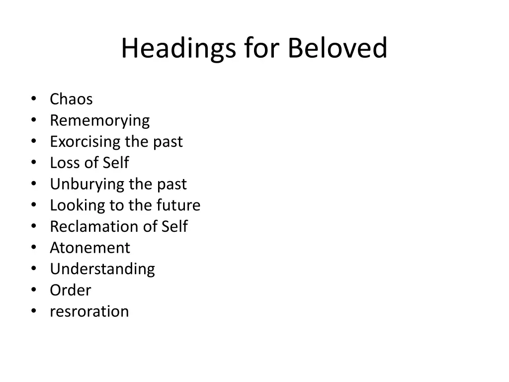 headings for beloved