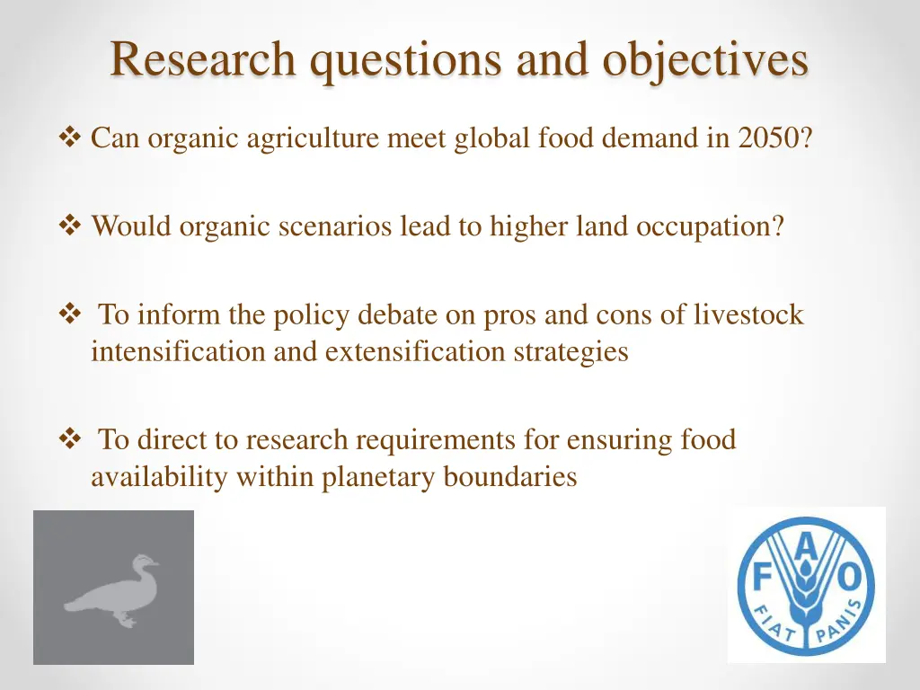 research questions and objectives