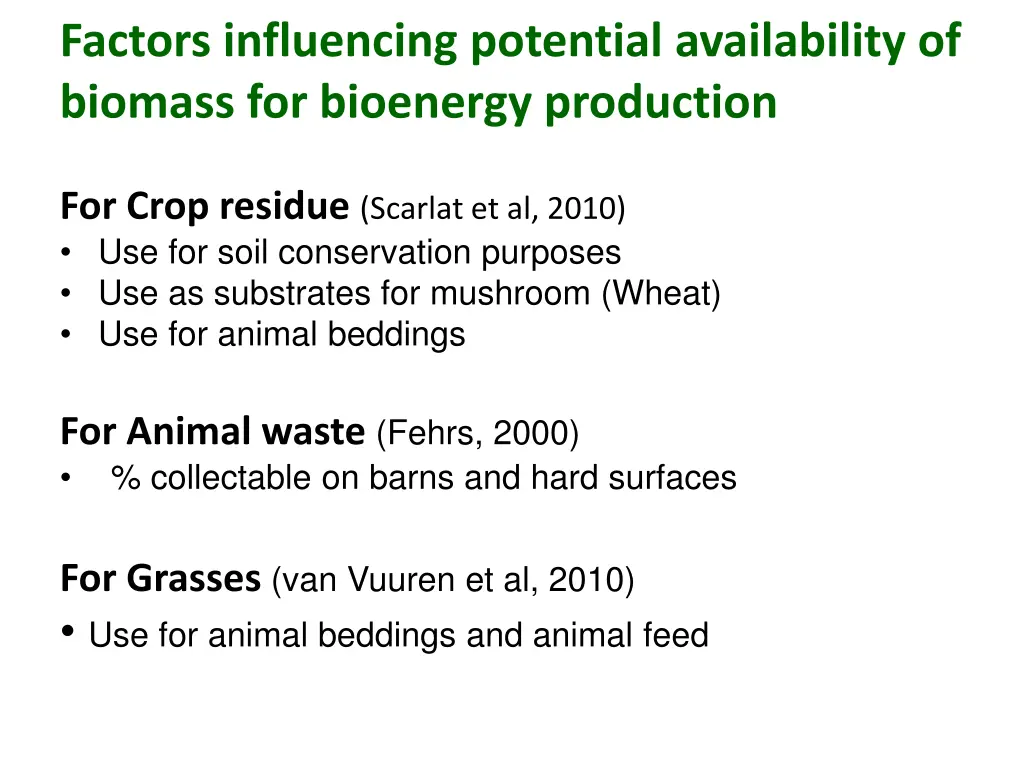 factors influencing potential availability