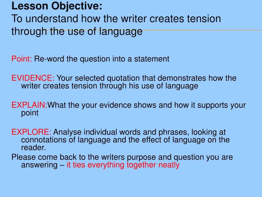 lesson objective to understand how the writer 6