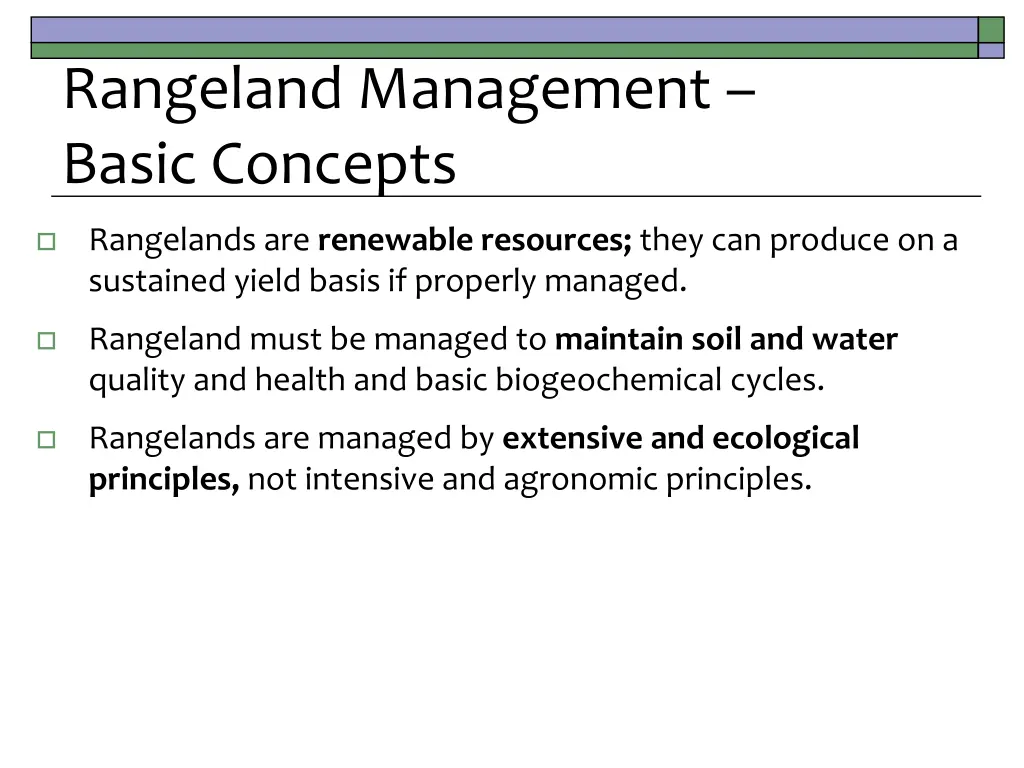 rangeland management basic concepts