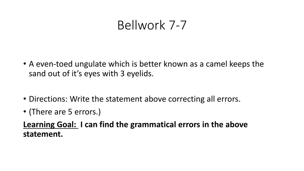 bellwork 7 7