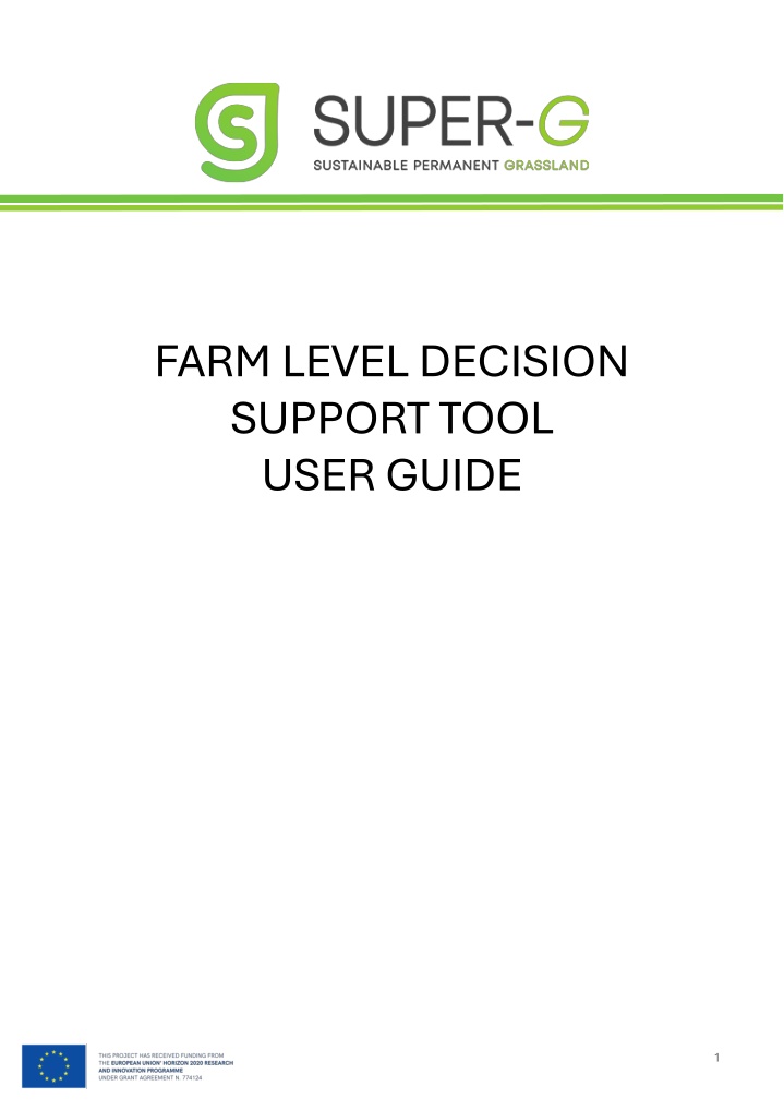 farm level decision support tool user guide