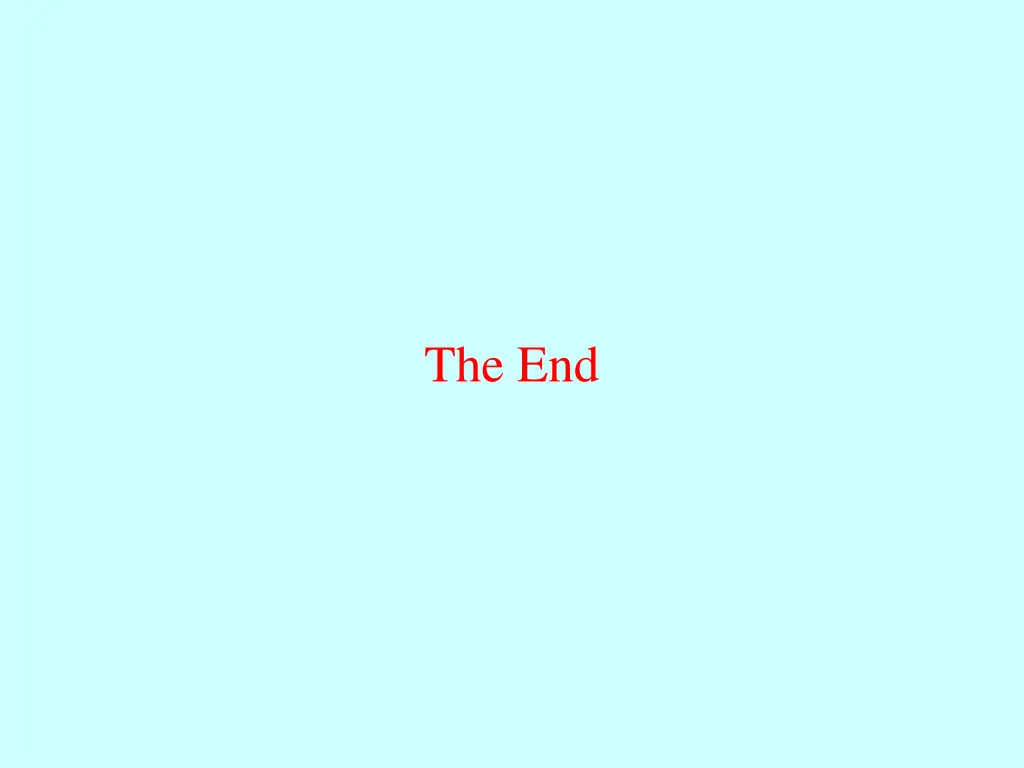 the end