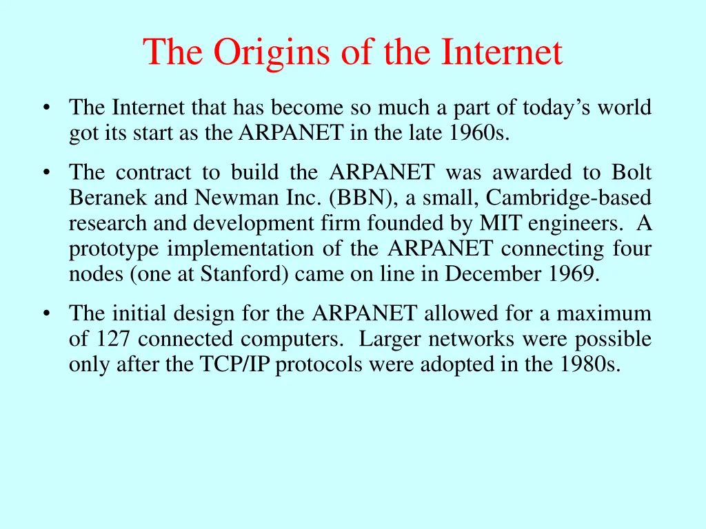 the origins of the internet