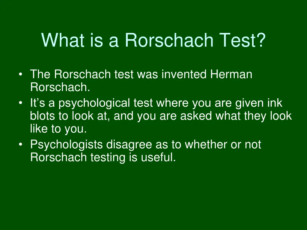 what is a rorschach test