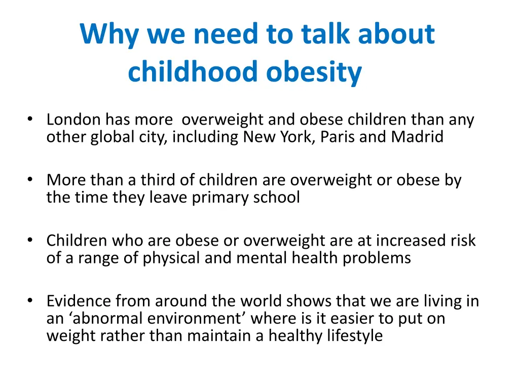 why we need to talk about childhood obesity