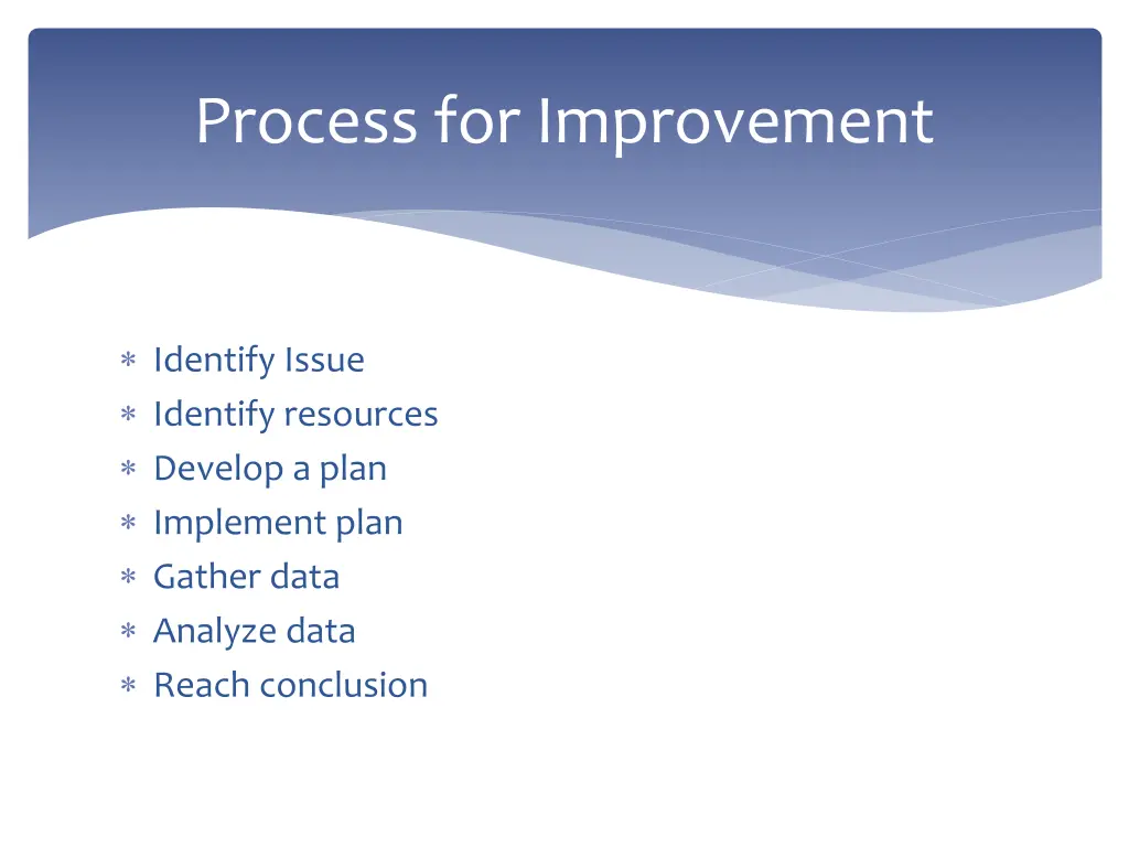 process for improvement