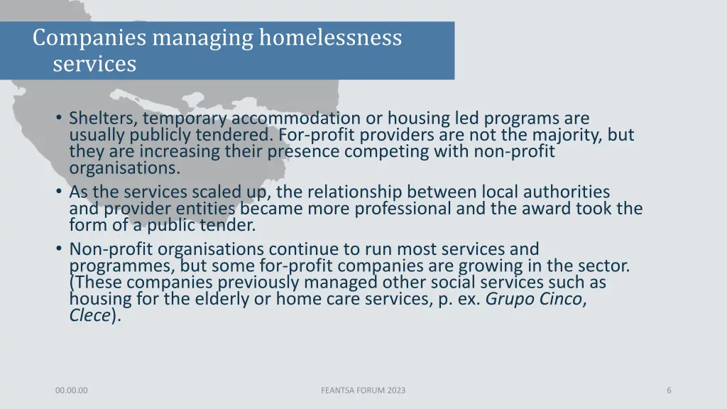 companies managing homelessness services