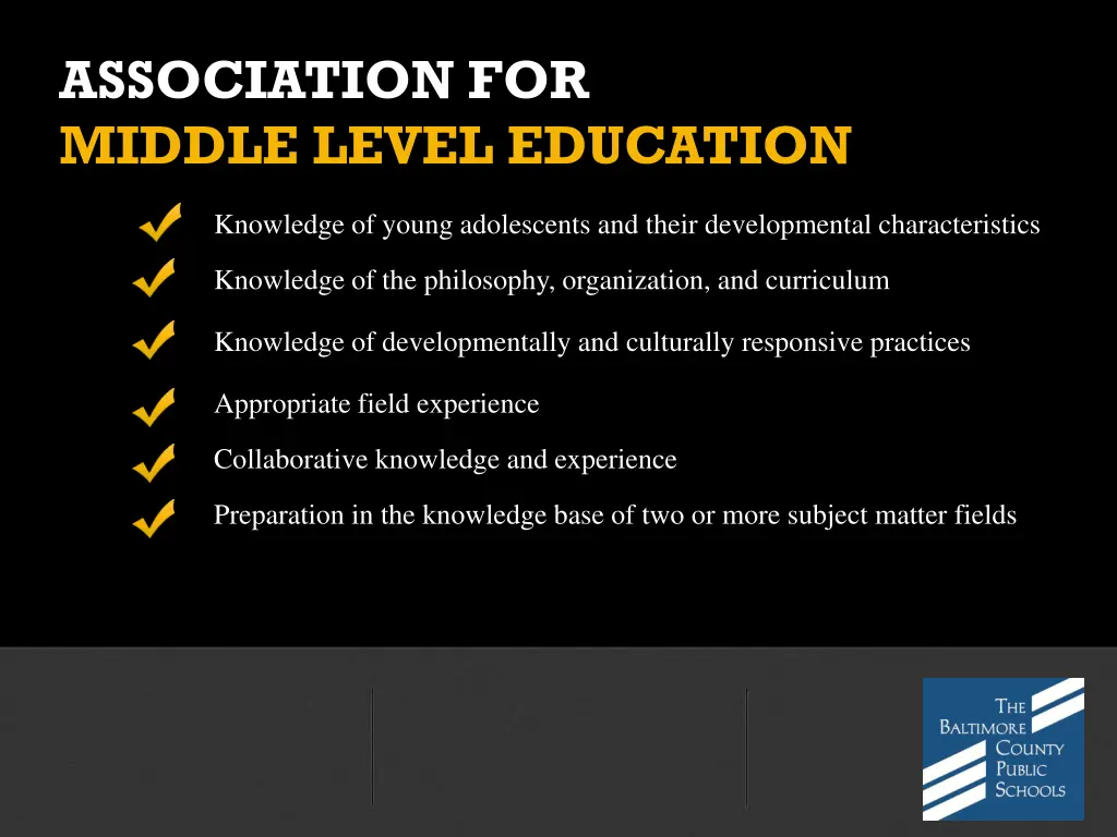 association for middle level education